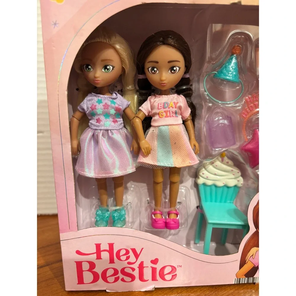 Hey Bestie Emma & Camila Birthday Party Doll Playset with Accessories 2-Pack